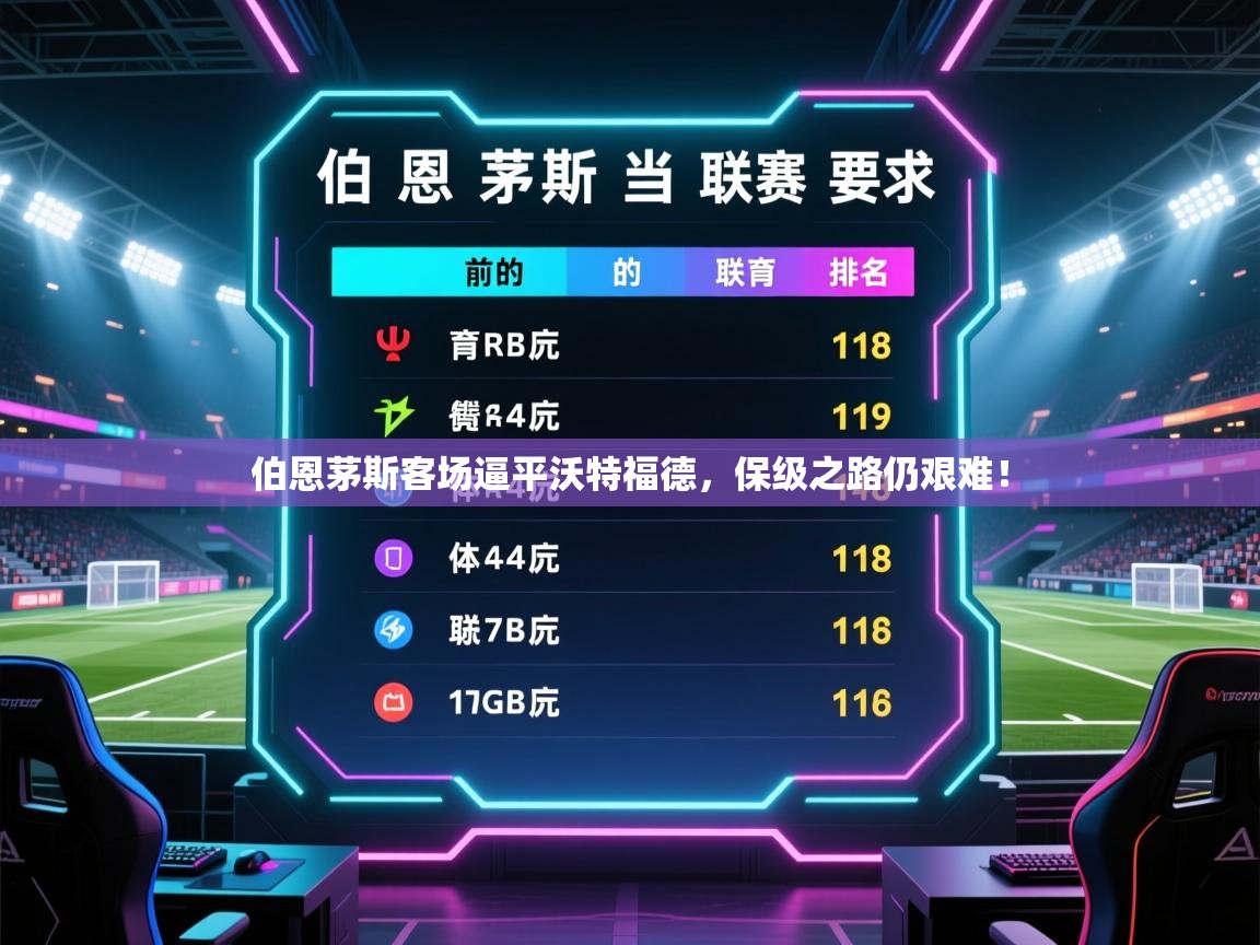开云赛事直播-伯恩茅斯客场逼平沃特福德,保级之路仍艰难! 第3张