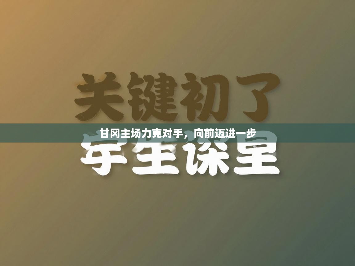 kaiyun-甘冈主场力克对手,向前迈进一步 第3张