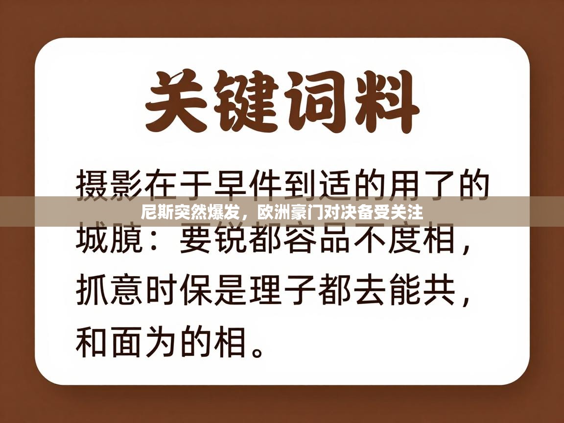 开云客服-尼斯突然爆发，欧洲豪门对决备受关注  第3张